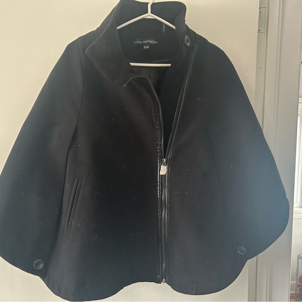 Via Spiga Black Cape Jacket